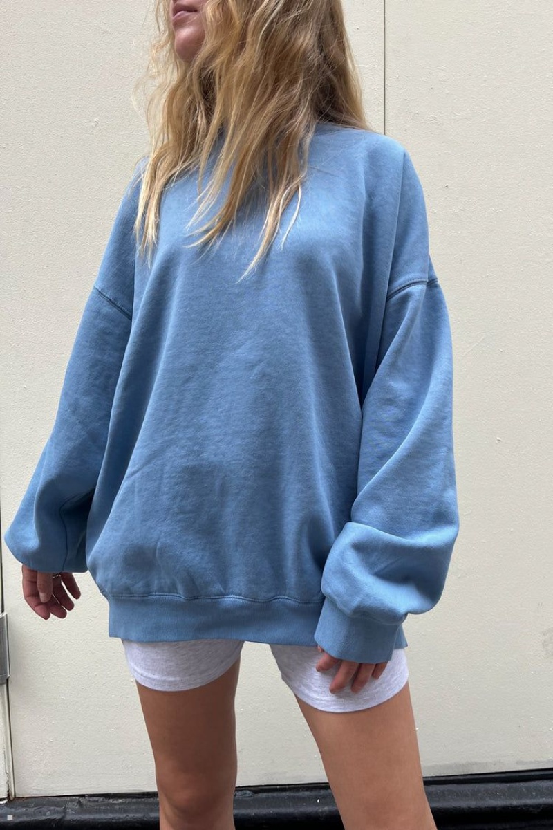 Sweatshirt Brandy Melville Erica Oversized Bleu | ARJ-89045347